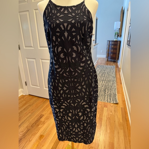 Aidan Mattox Dresses & Skirts - Aidan Mattox Black/Silver Sheath Cocktail Dress